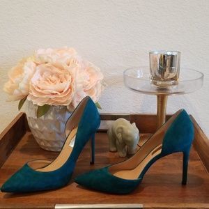 BEAUTIFUL ~ INC | Teal Suede D’Orsay Pumps 😍